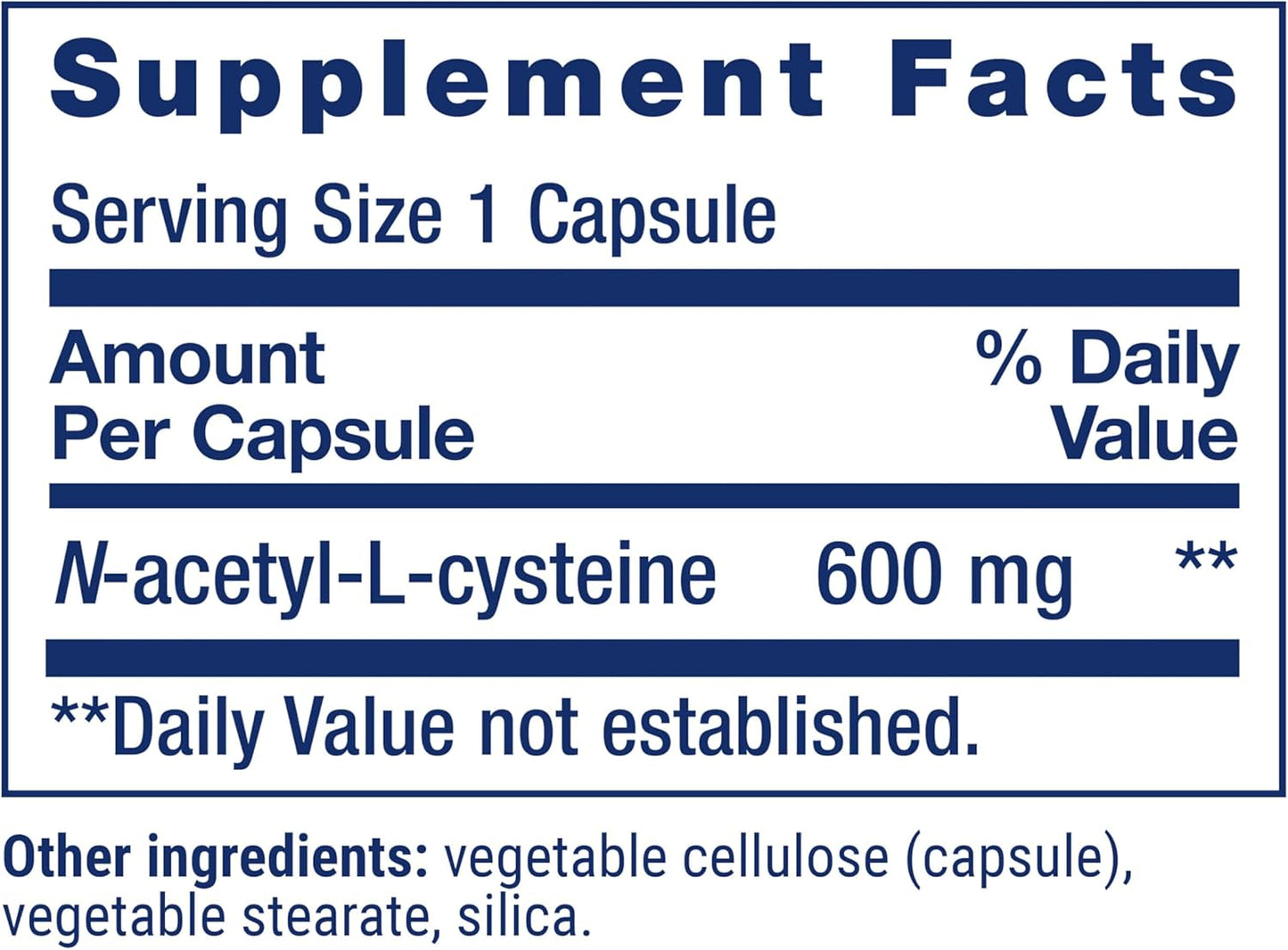 N-Acetyl-L-Cysteine (NAC) 600 mg – 60 Capsules