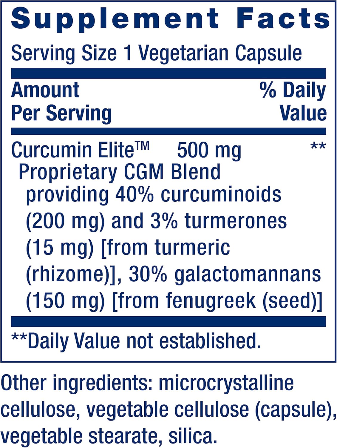 Curcumin Elite Turmeric Extract — 60 Vegetarian Capsules