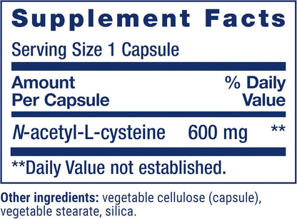 N-Acetyl-L-Cysteine (NAC) 600 mg – 60 Capsules