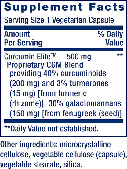 Curcumin Elite Turmeric Extract — 60 Vegetarian Capsules