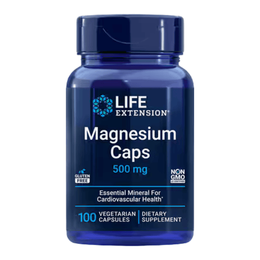 Life Extension Magnesium Caps 500 mg – Triple-Form Support for Heart, Bone & Brain Health