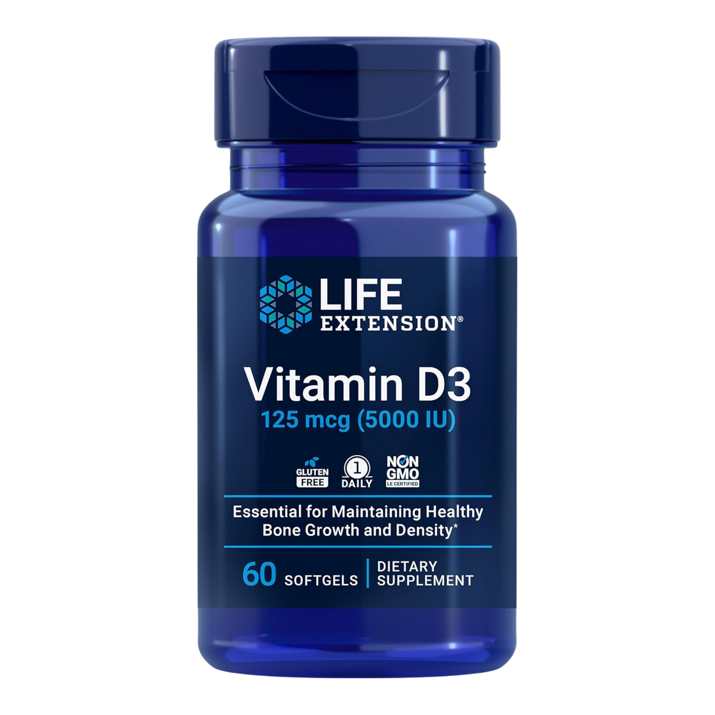 Vitamin D3 5000 IU (125 mcg) – 60 Softgels