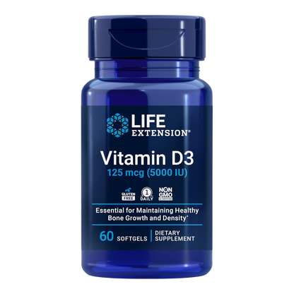 Vitamin D3 5000 IU (125 mcg) – 60 Softgels