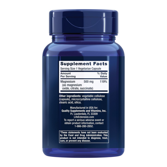 Magnesium Caps – 500 mg Triple-Blend, 100 Vegetarian Capsules